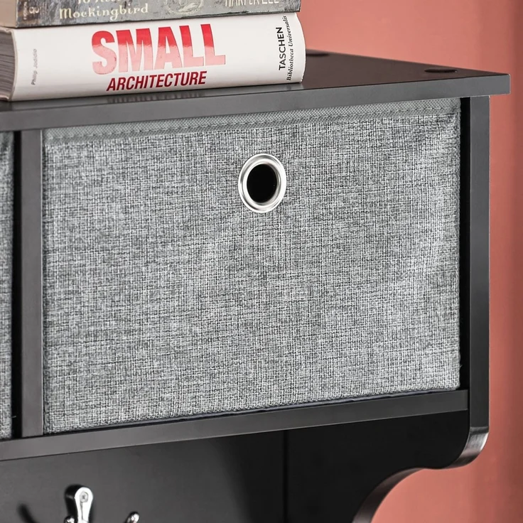 SoBuy FRG282-SCH Wandgarderobe, MDF, Lackiert, Schwarz, 100 x 30 x 20 cm – Bild 6