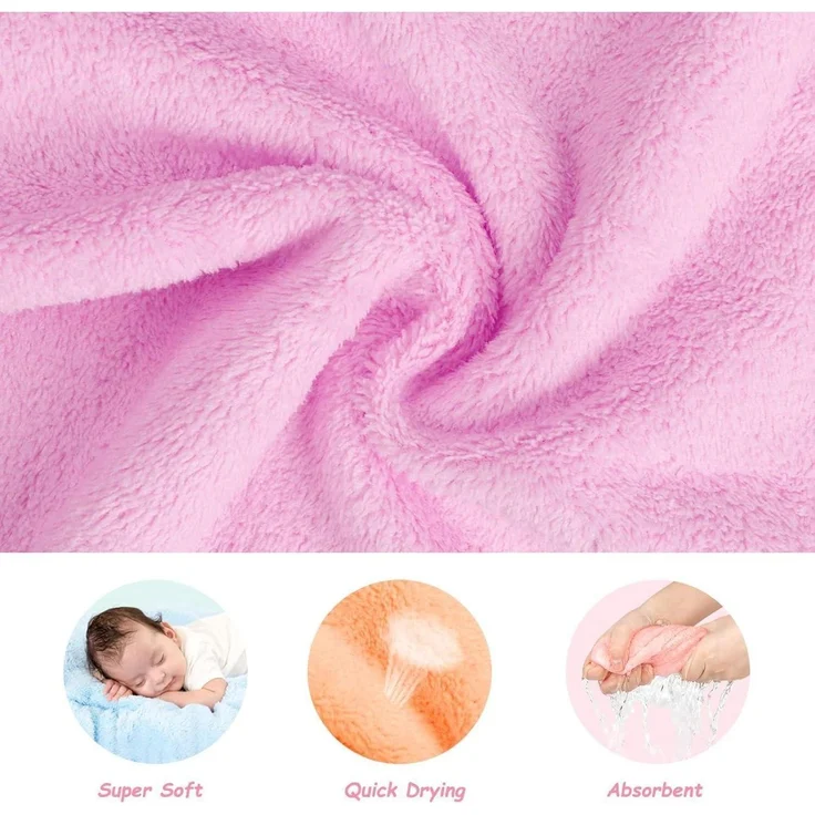 Baby-Waschlappen Mikrofaser Korallen-Fleece 24 Stück weich saugfähig Neugeborene – Bild 3