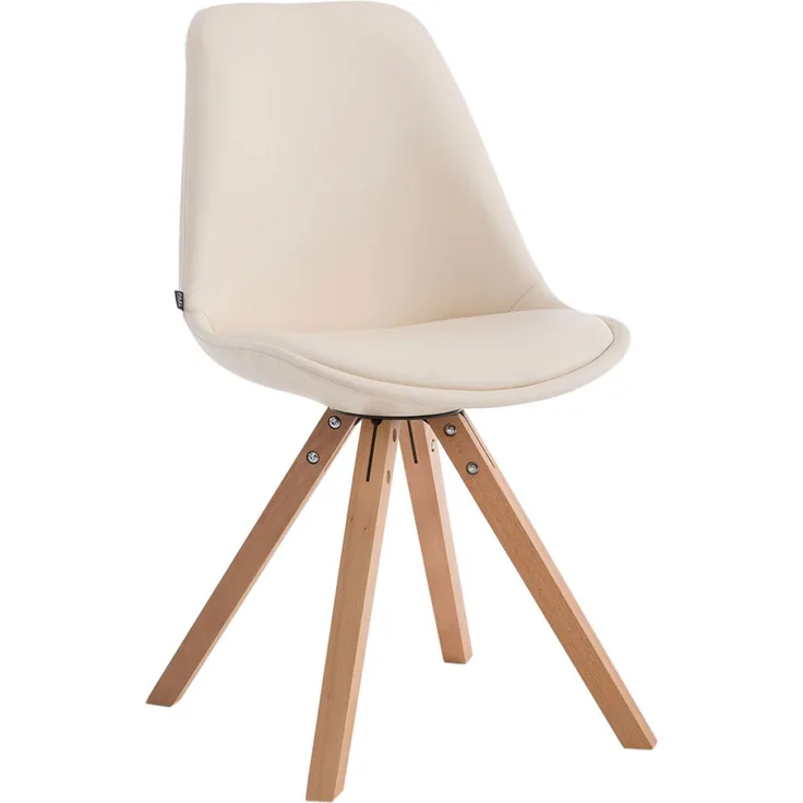 Besucherstuhl TIRANA - Kunstleder Creme 47.5x55.5x83.5 cm | Besucherstühle Konferenzstuhl Wartezimmerstuhl Bürostühle Bürostuhl Konferenzraum