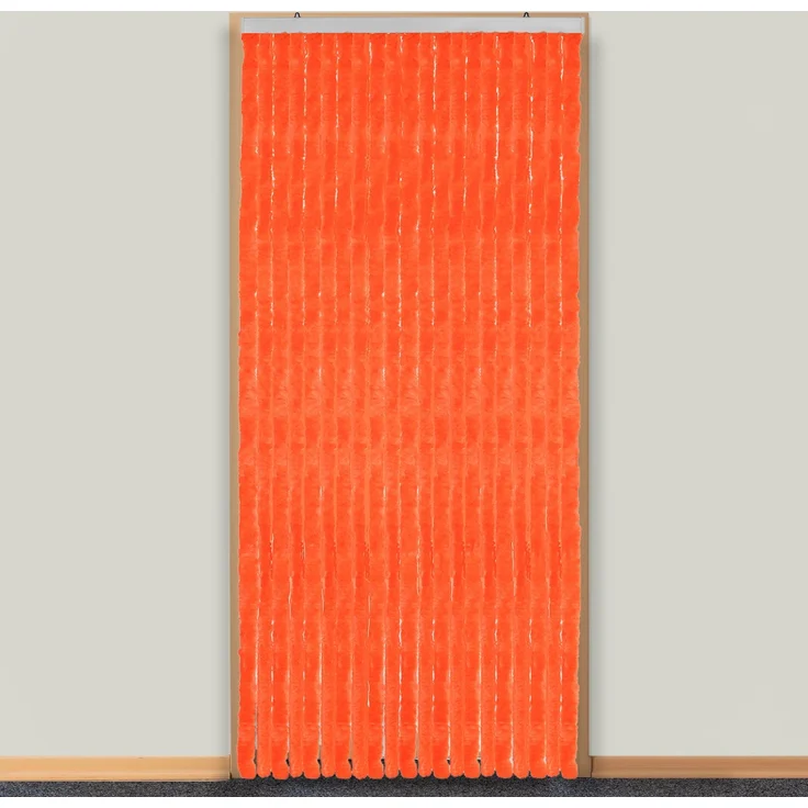 Moritz Flauschvorhang aus Chenille 90 x 200 cm orange Türvorhang als Fliegenschutz Insektenschutz für Camping Wohnwagen – Bild 2