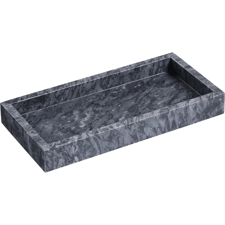 Navaris Organizer Tablett für Schmuck und Make-Up - Badezimmertablett - Marmor schwarz (1 St) – Bild 1