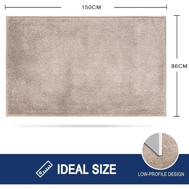 Schmutzfangmatte 86x150cm Beige rutschfest Maschinenwaschbar – Bild 2