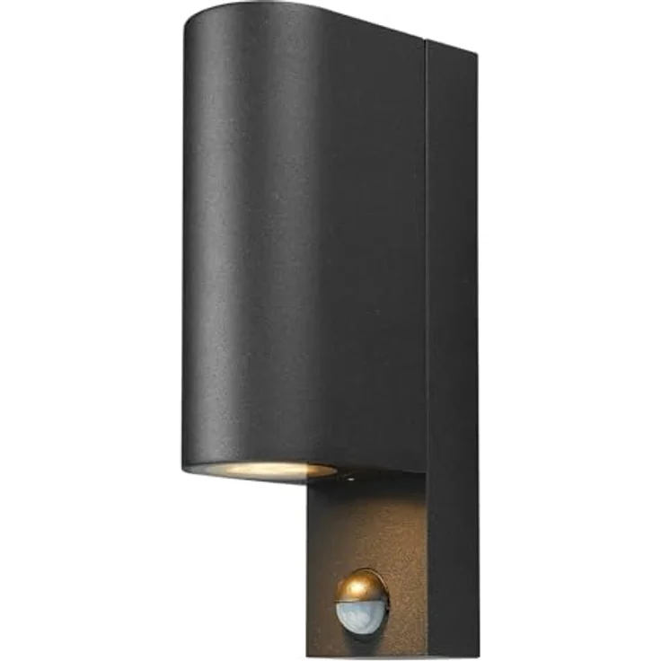 Prios Außen-Wandleuchte Tetje, Metall, Schwarz IP65mit Bewegungsmelder, 2 x 10 W LED – Bild 2