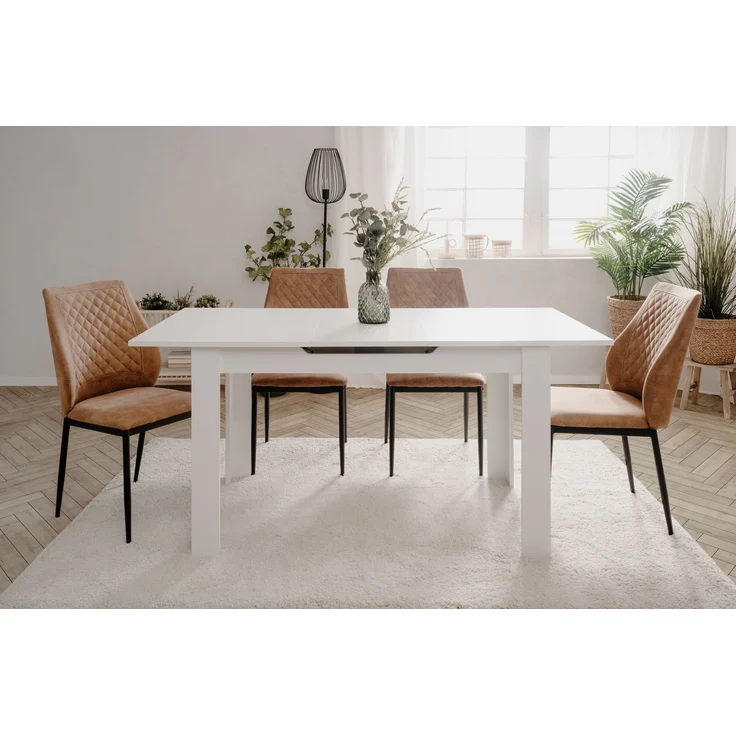 Kulissentisch >Birmingham< ausziehbar bis 165cm, in Weiß - 125/165x75x80cm (BxHxT) – Bild 2