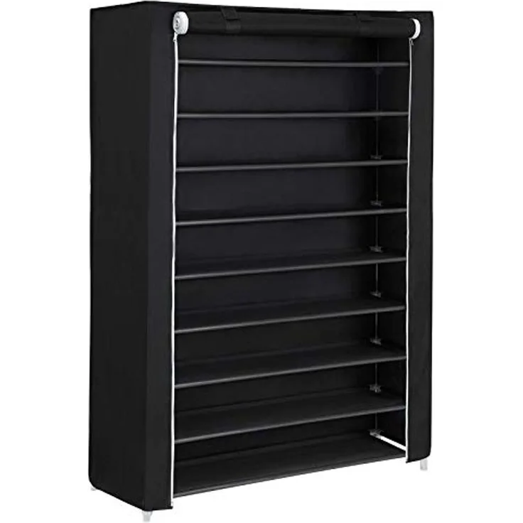 10 Ebenen Schuhregal für 54 paar Schuhe XXXL Schuhschrank Stoffschrank Schwarz 100 x 28 x 162cm RXJ00H