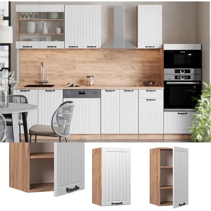 Hängeschrank Fame-Line Weiß Landhaus 40 cm Vicco – Bild 2