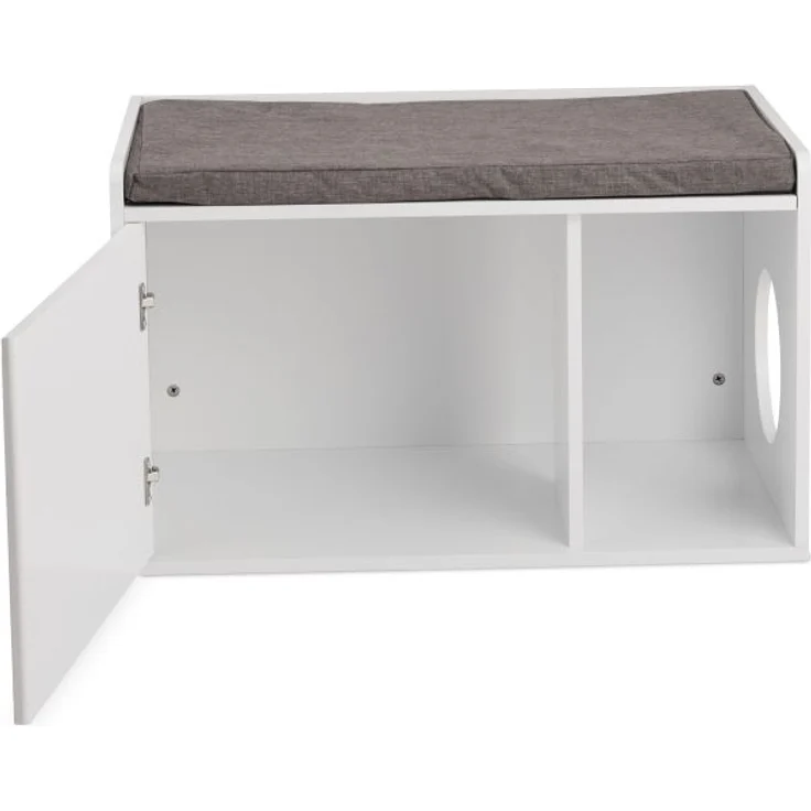 Katzenschrank mit Sitzauflage, weiß, 45,5 x 75 x 43 cm – Bild 6