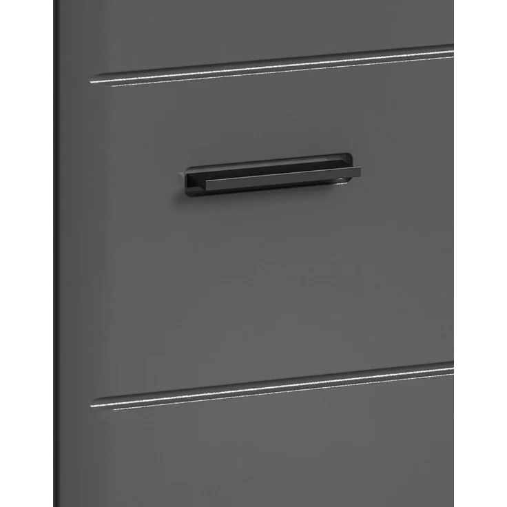 Waschbeckenunterschrank Soft - Grau / Grau Hochglanz – Bild 5