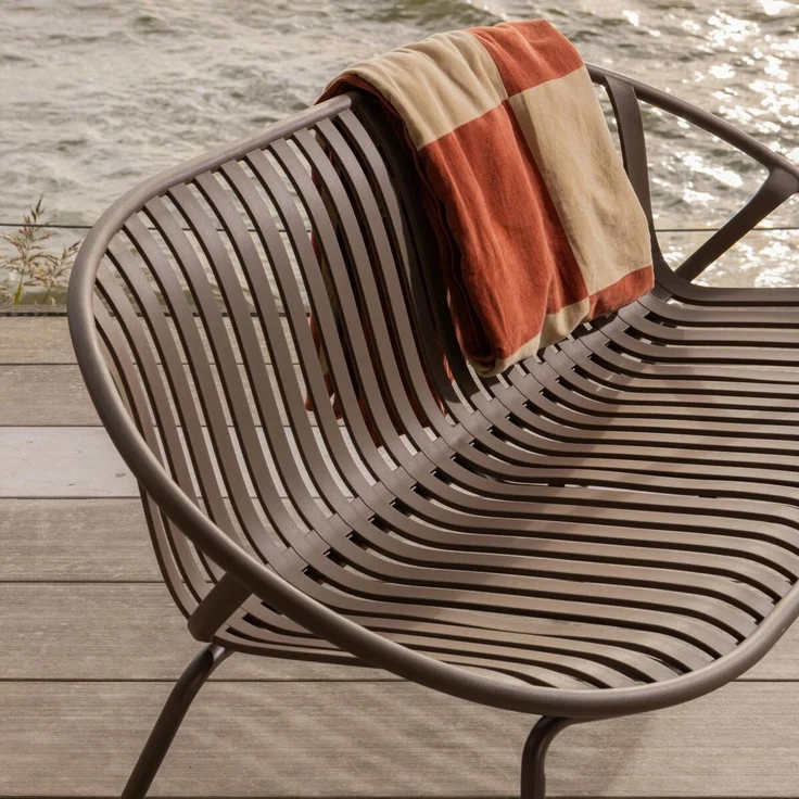 2-Sitzer Gartensofa Bruce - Aluminium & Polypropylen, Lila / Braun – Bild 2