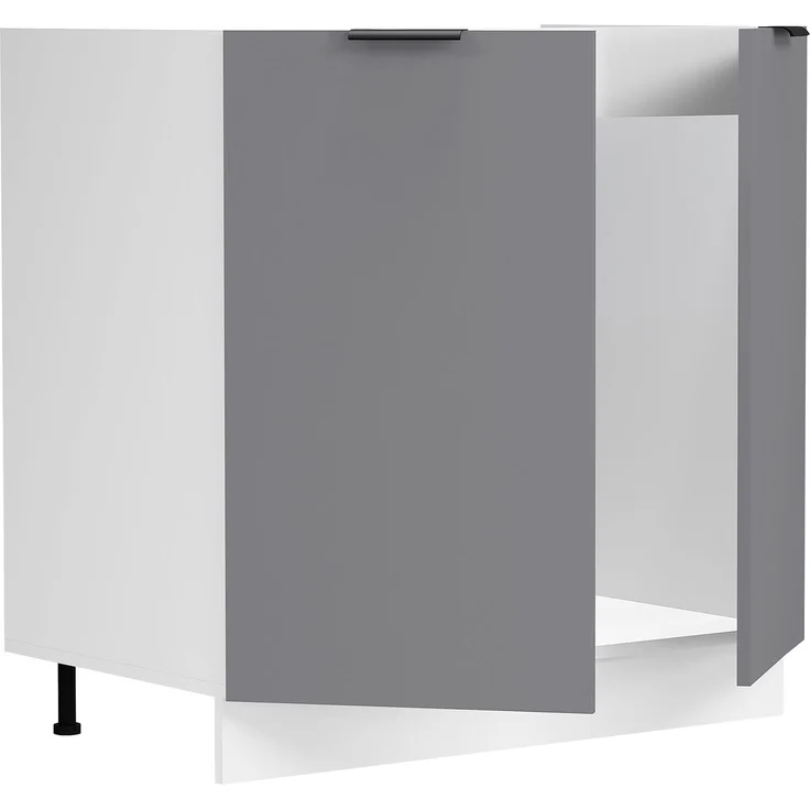 VCM Küchenmöbel Unterschrank Fasola 919306 Weiß / Anthrazit H. 82 x B. 80 x T. 46 cm – Bild 4