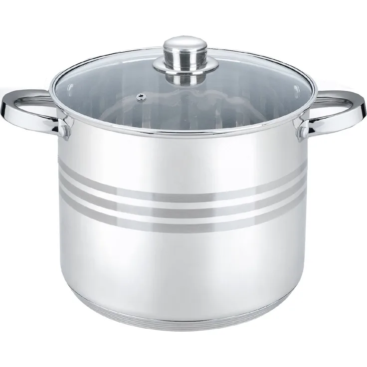 Kochtopf 8,5 L Edelstahl 24 cm mit Deckel Suppentopf Gulaschkessel Universaltopf Induktion