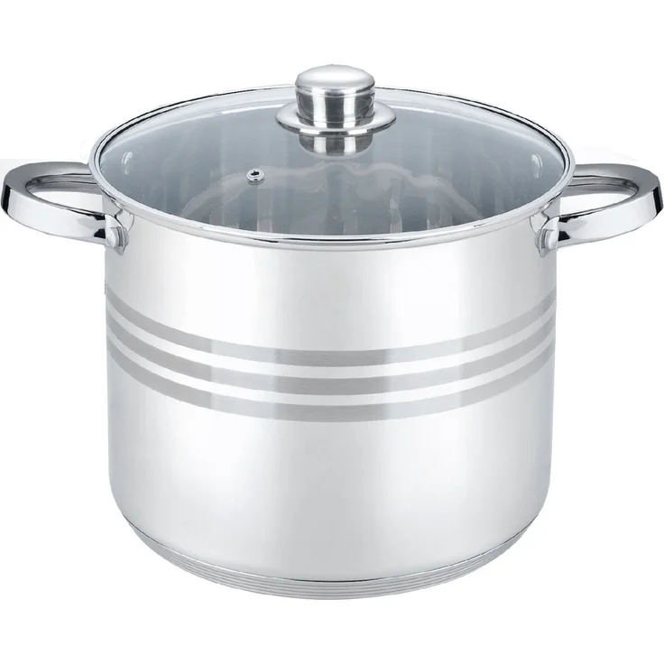 Kochtopf 8,5 L Edelstahl 24 cm mit Deckel Suppentopf Gulaschkessel Universaltopf Induktion – Bild 1
