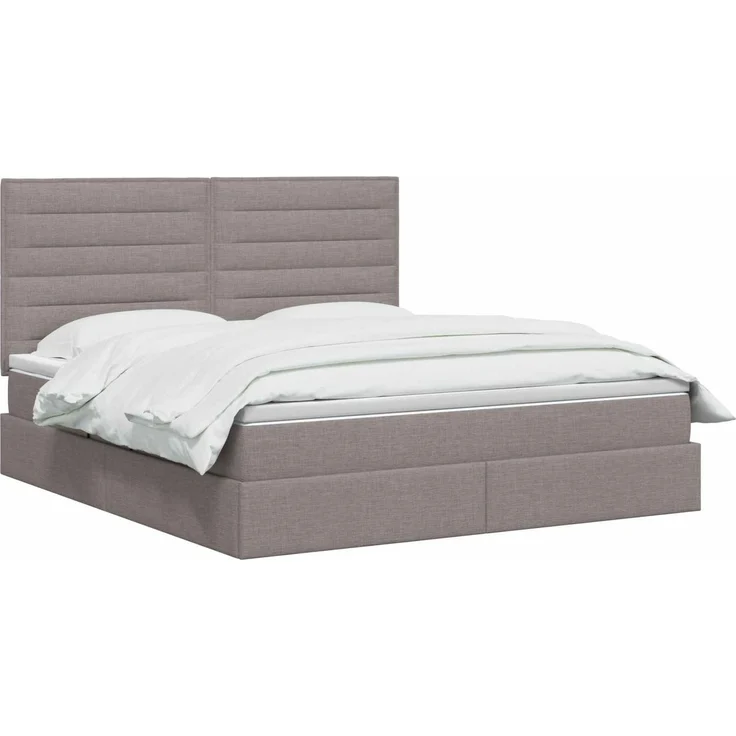 vidaXL Aufbewahrungsbett mit Matratze Taupe 160 x 200 cm Stoff 3459453 – Bild 3