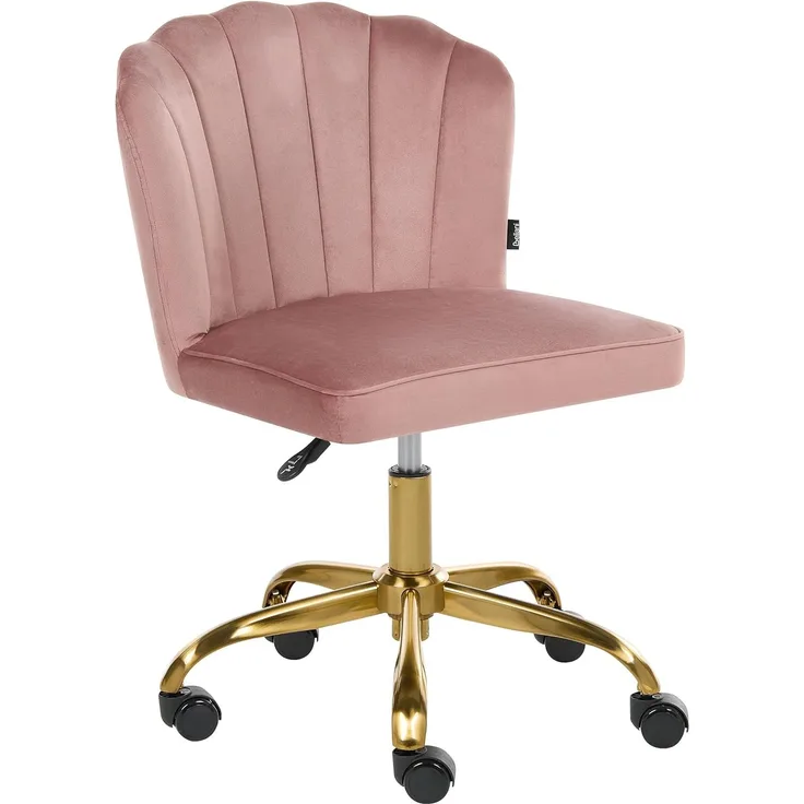 Schreibtischstuhl VALTICELLO Samtstoff Rosa