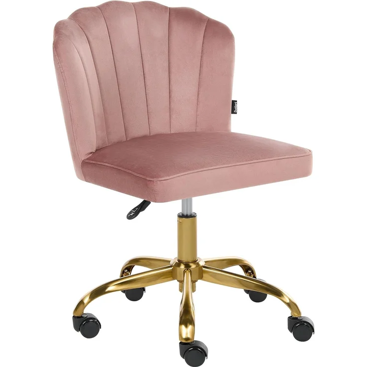 Schreibtischstuhl VALTICELLO Samtstoff Rosa – Bild 1