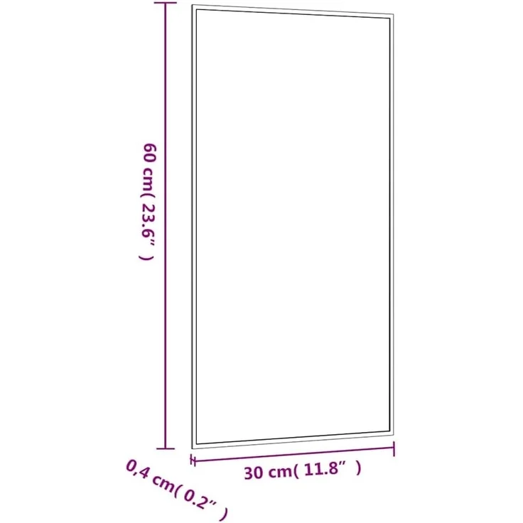 vidaXL Wandspiegel 30x60 cm Glas Rechteckig 350443 – Bild 6