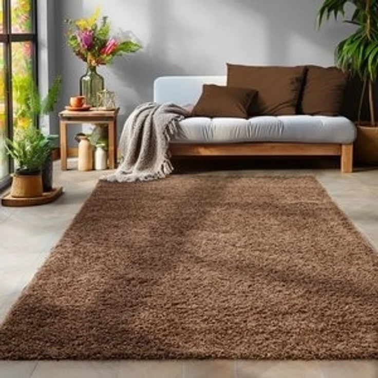 SIMPEX24 Teppich Unicolor - Einfarbig, Läufer, Höhe: 30 mm, Einfarbig Shaggy Teppich Wohnzimmer Langflor Versch. Farben und Größen – Bild 6