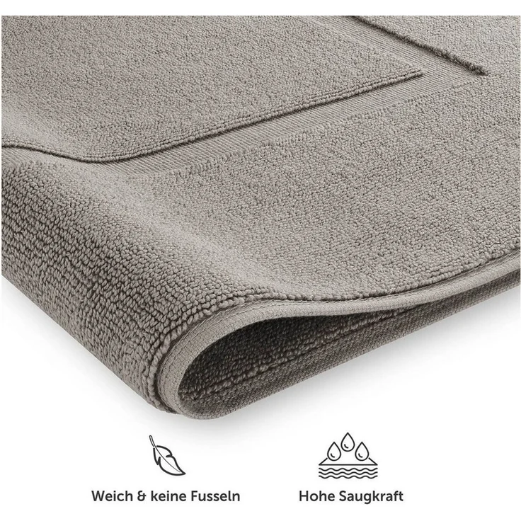 Blumtal Badematte Premium Badezimmerteppich Terry - schnell trocknend & strapazierfähig, Oeko-Tex zertifiziert, 100% Baumwolle, 50x80 cm, Baumwolle, Rechteckig, 2 teilig – Bild 4