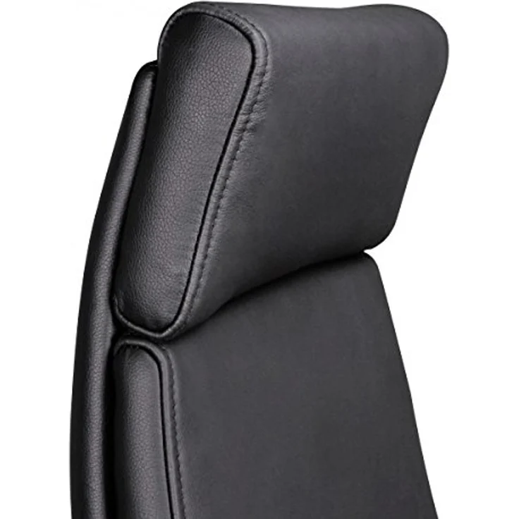 Bürostuhl PORTO Echt-Leder Schwarz ergonomisch mit Kopfstütze, Design Chefsessel Schreibtischstuhl ergonomisch mit Wippfunktion, Drehstuhl mit Armlehnen X-XL 120 kg – Bild 7