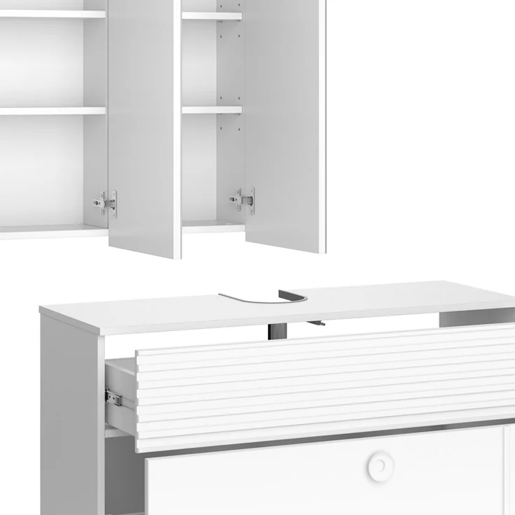 Badmöbel-Set Sola Weiß 2-teilig Vicco – Bild 6