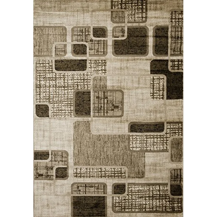 Vimoda Designteppich Kurzflor Modern braun beige, Rechteckig, Höhe: 8 mm, Läufer Kariert Retro, meliert – Bild 5