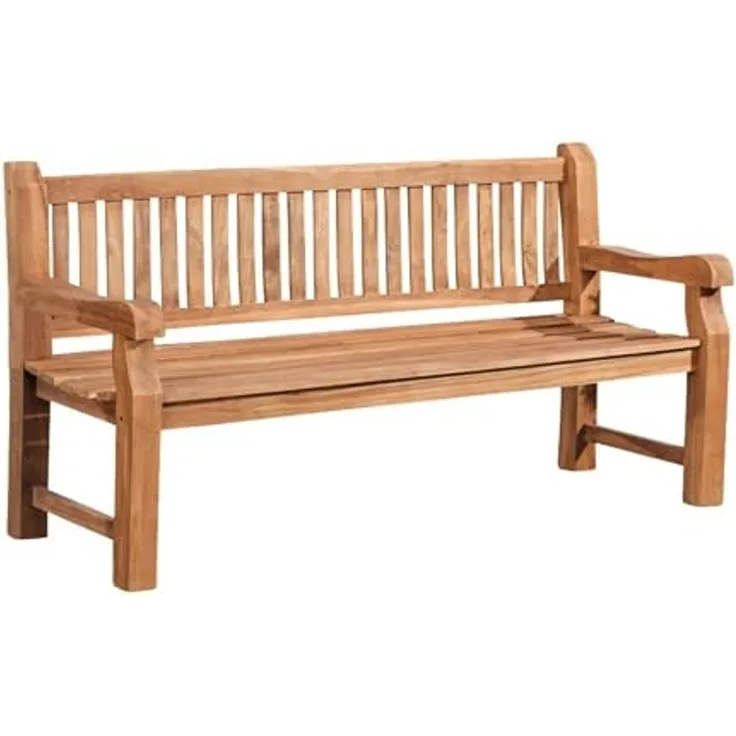 TPFGarden Gartenbank Jacky-N, Teak-Holz Sitzbank massiv Garten Bank Sprossen-Design Breite 200cm