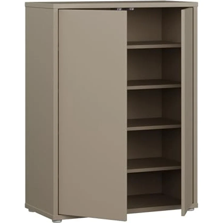 FORTE Schuhschrank Alice Springs, Schuhschrank, Platz für 15 Paar Schuhe, 2 Türen (B/H/T 74,5/99,1/34,9 cm) Stauraumschrank, Mehrzweckschrank, grifflose Front, Push to open – Bild 7