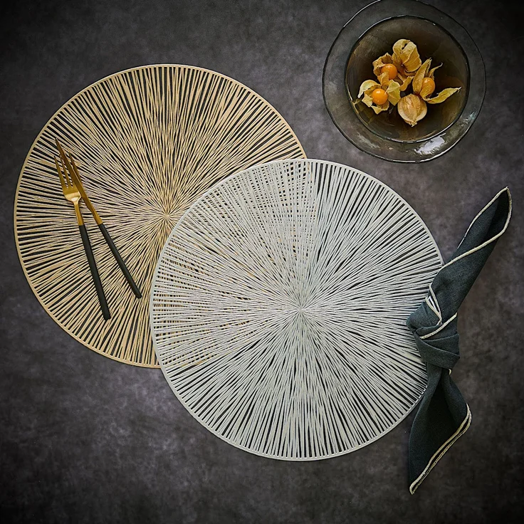 ZELLER 27124 Platzset, Kunststoff, GOLD, ca. Ø 38 cm – Bild 5