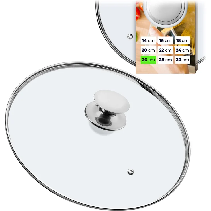 KADAX Glasdeckel 26 cm, hitzebeständig für Topf – Bild 1