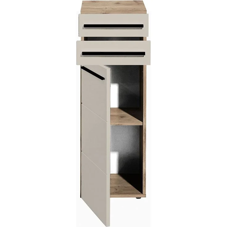 Seitenschrank Sylt / Split, Holzwerkstoff, Beige, Holzfarben, 34 x 104 x 31 cm – Bild 3