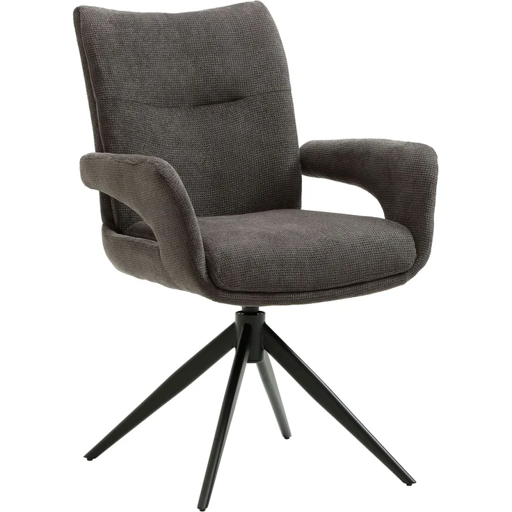 LC Home Esszimmerstuhl »Alto« Webstoff grau – drehbarer Armlehnstuhl & Polsterstuhl – Bild 1