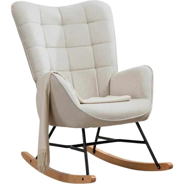 MEUBLE COSY Schaukelstuhl Relaxstuhl Schaukelsessel Sessel Stuhl Wohnzimmersessel Relax Lounge mit gepolsterter Sitzfläche, 68 x 87 x 98 cm