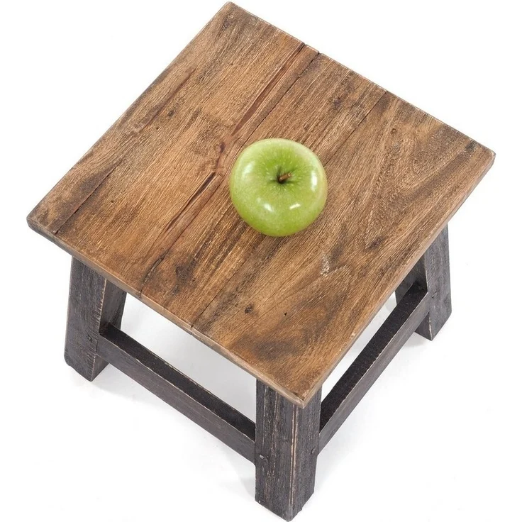 DESIGN DELIGHTS Hocker Fusshocker PALO, 27x26cm (HxB), rustikaler Holzhocker Massivhocker – Bild 3