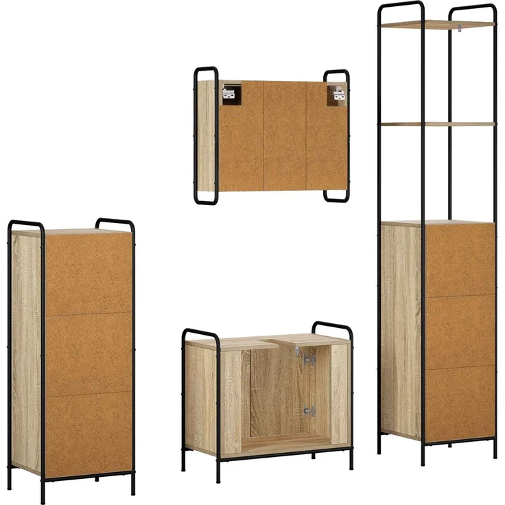 vidaXL Badezimmerschrank-Set 4 stk. Sonoma-Eiche 40 x 36 x 200,5 cm 3444664 – Bild 8