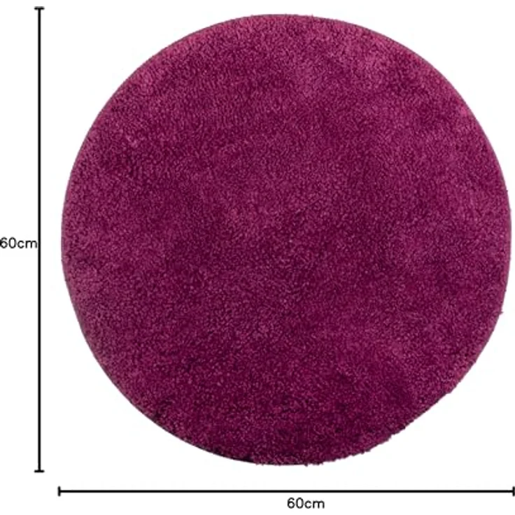 Brandsseller Badematte Ø 60 cm Badvorleger Badteppich Rund Beere – Bild 3