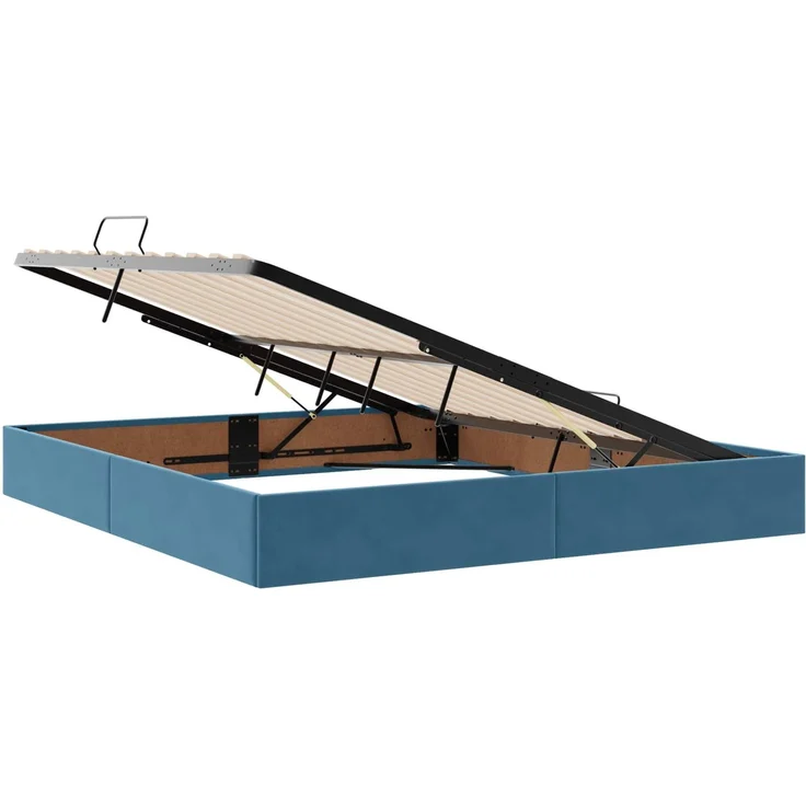 vidaXL Aufbewahrungsbett mit Matratze Dunkelblau 180 x 200 cm Samt 3459649 – Bild 5