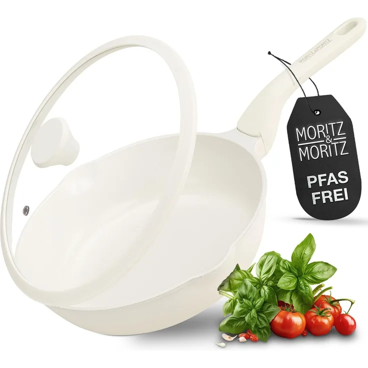 Moritz & Moritz Multipfanne mit Deckel, Aluminium Creme, Ø 26 cm