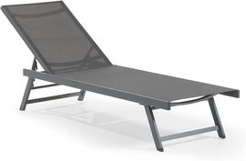 Leco Aluminium Sonnenliege Elina mit klappbaren Füßen, anthrazit