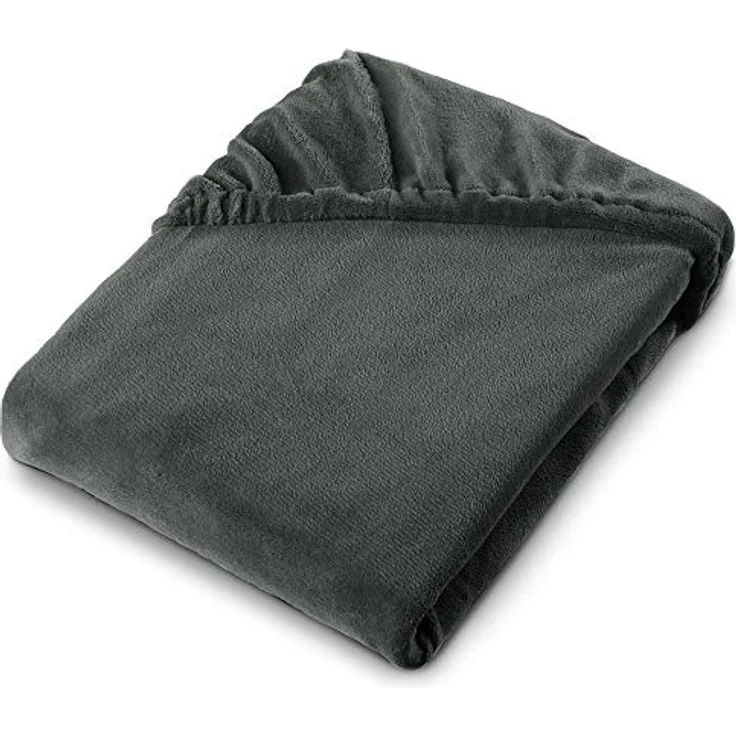 aqua-textil Spannbettlaken Feelwell Spannbettlaken Fleece 90x200-100x200 cm anthrazit, Coral-Fleece, Mikrofaser, (1 Stück), bügelfrei,flauschig,für herkömmliche Matratzen,kuschelweich – Bild 3