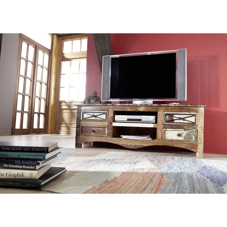 TV-Board Altholz 140x45x50 mehrfarbig lackiert NATURE OF SPIRIT #01 – Bild 2