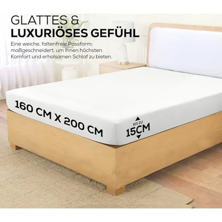 Utopia Bedding - Topper Spannbettlaken 160x200cm - Weiß - Oeko-Tex Zertifiziertes Gebürstete Polyester-Mikrofaser Spannbetttuch - 15 cm Tiefe Tasche – Bild 2