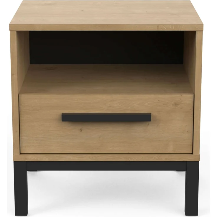 Calicosy 'CRAFT' Nachttisch mit 1 Schublade und 1 Nische, Eichedekor Craft - L44,6 cm - Helles Holz – Bild 5