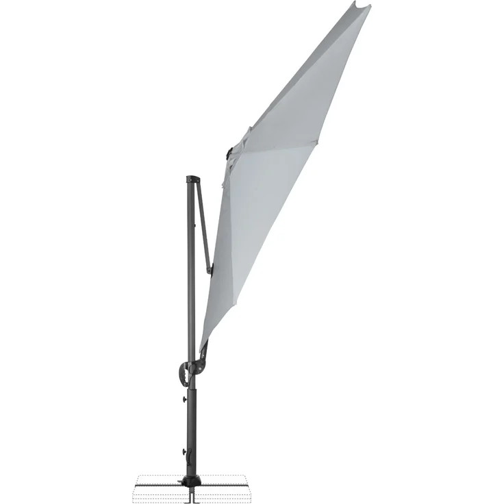 Derby by Doppler Sonnenschirm / Ampelschirm "Ravenna Smart 300", inkl. Standkreuz, grau, Ø 300 cm – Bild 4