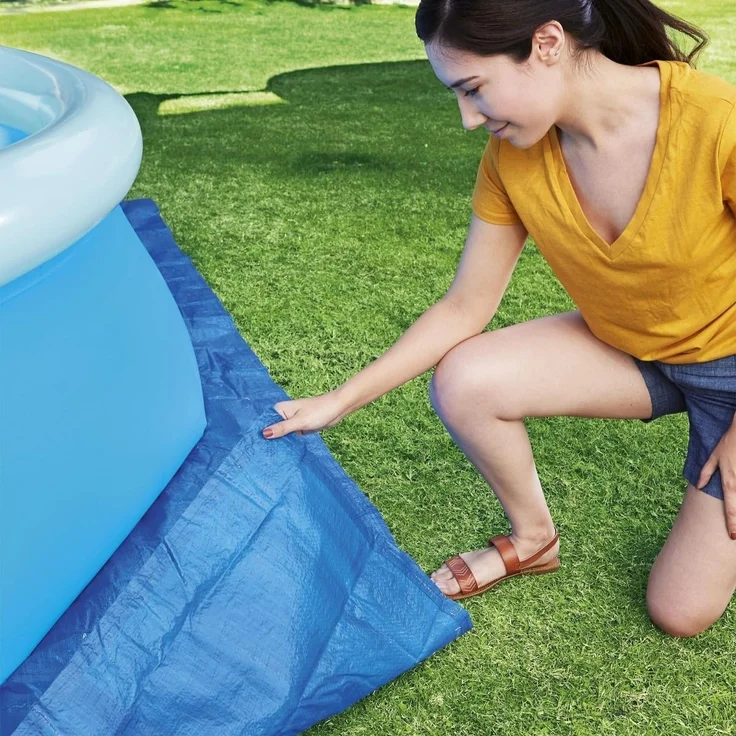 Bestway PE-Bodenplane 396x396 cm, blau, quadratisch – Bild 4