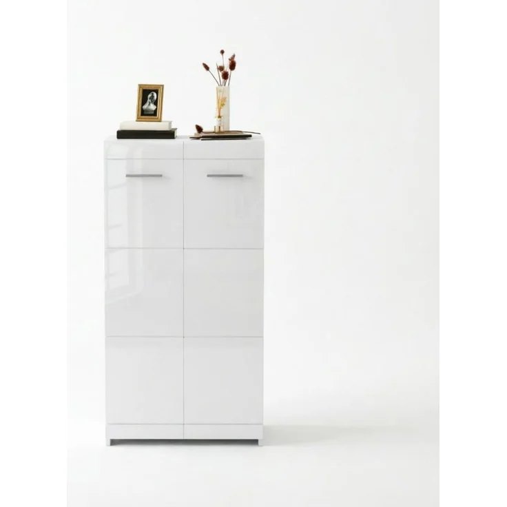 DESVIAE Garderobenschrank Schuhschrank Weiß aus Partikelplatte – 55x108x36 cm – verstellbare Einlegeböden – Bild 6