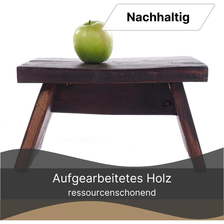 DESIGN DELIGHTS Hocker NOSTALGISCHER FUßHOCKER "SCHEMEL", Altholz massiv, Holzhocker, Farb – Bild 3