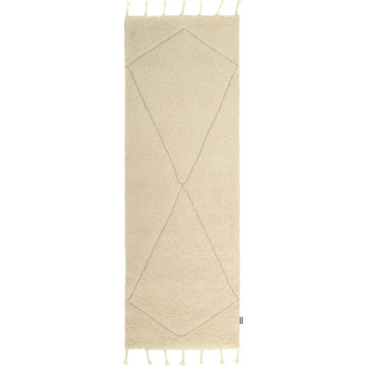 Wollteppich - Berber Whispers 300x80 cm - creme - läufer – Bild 1