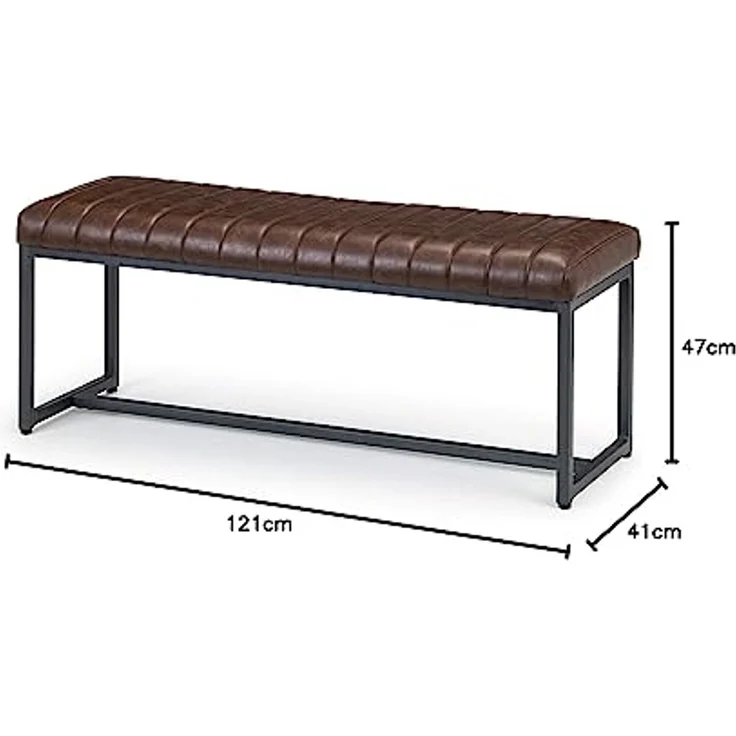 Julian Bowen Brooklyn Sitzbank, bezogen, braun – Bild 3