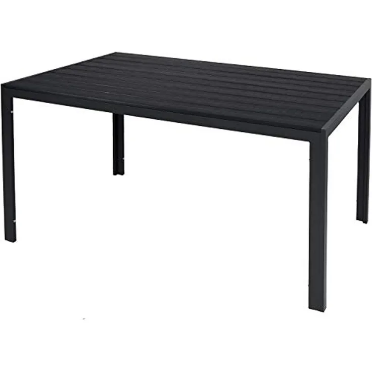 Non-Wood Aluminium Gartentisch Esstisch anthrazit / schwarz 150x80cm