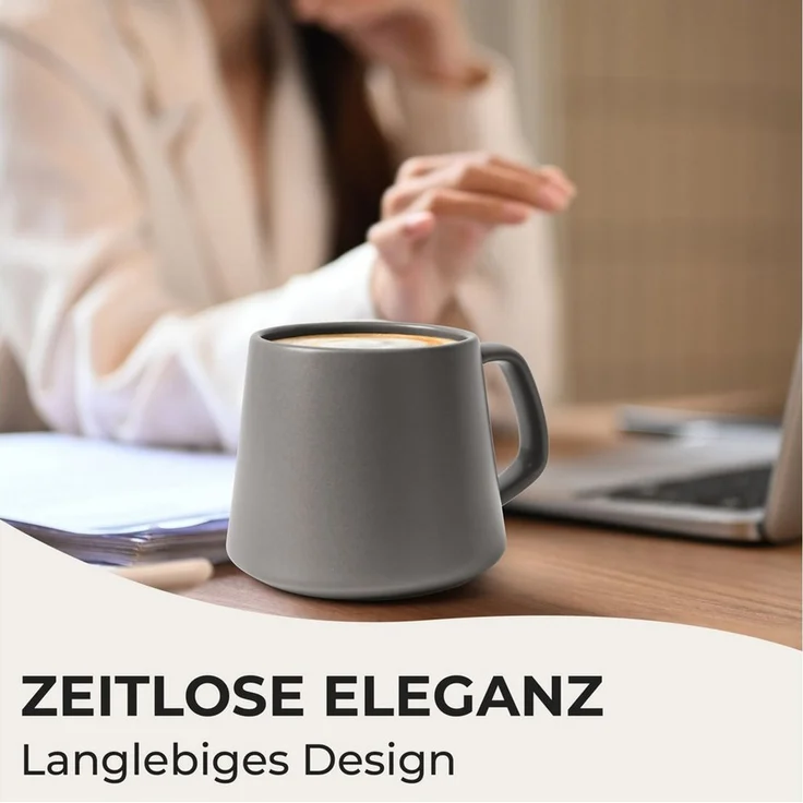MiaMio Tasse Luxe Kaffeebecher 420 ml Classic Pastel, 4-tlg, Keramik – Bild 4